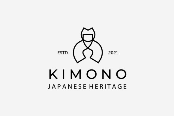 Download Japanese Kimono Clothes Line Art Logo - Premium Bundle