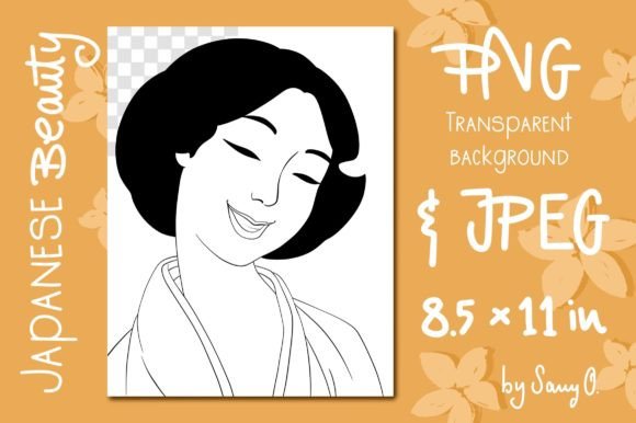 Download Japanese Girl Vintage Line Art Geisha - Premium Resources