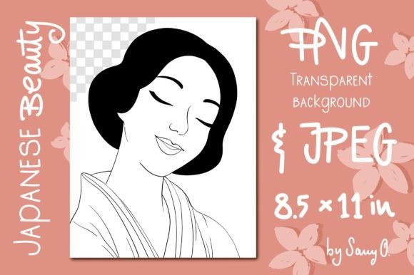 Download Japanese Girl Vintage Line Art Geisha - Premium Resources